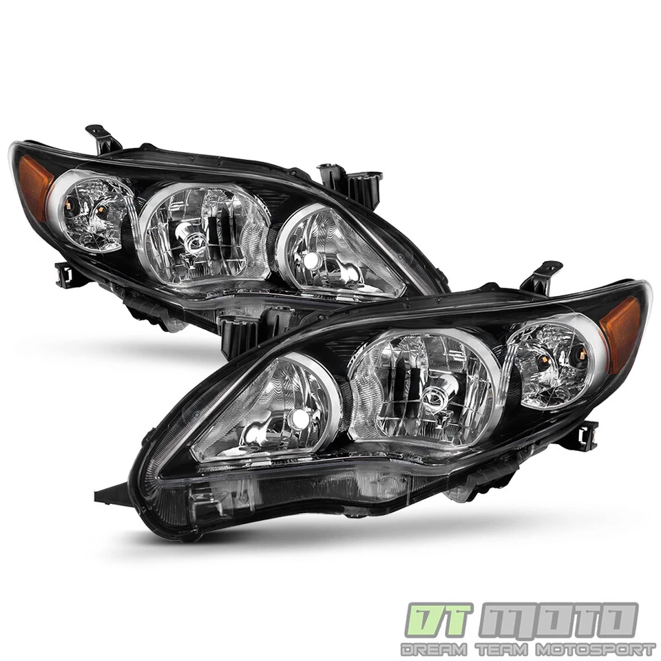 Faros negros para Toyota Corolla 2011 2012 2013 mercado de accesorios izquierda+derecha Foto 1 de 4