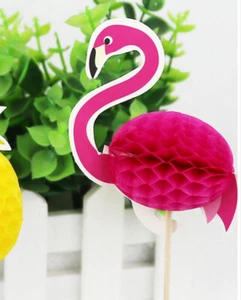 10 x Flamingo Cupcake Toppers Cake Decorations Birthday Children Novelty Picks - Picture 1 of 5