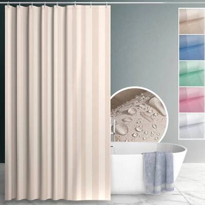 Duschvorhang Badewanne Vorhang Wannenvorhang mit Ringe Textil Polyester 5 Farben - Bild 1 von 4