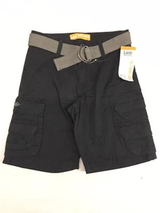 Lee Dungarees Boy’s Cargo Khaki Shorts Cotton  8 Pockets Size 8R.with Belt,Black - Picture 1 of 8