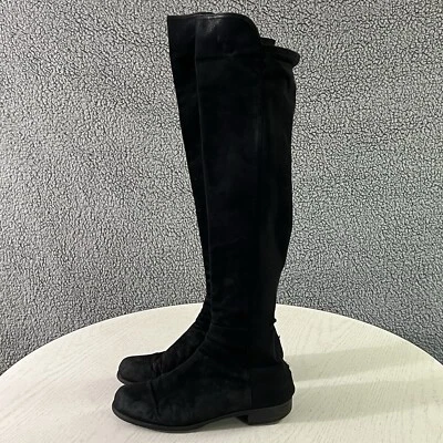 Botas Stuart Weitzman para mujer 8,5 M negras gamuza sobre la rodilla elásticas tirar Foto 1 de 4