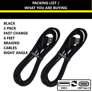 Paquete de 2 cables de carga rápida de 6 pies para Galaxy S8 S9 NOTE 10 NOTE 8 - Picture 1 of 115