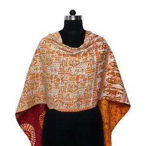 Indian Cotton Kantha Fashion Scarf Reversible Bohemian Handmade Hijab Band
