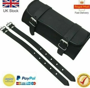 MOTORCYCLE TOOL BAG MOTORBIKE GENUINE 100% LETAHER TOOL ROLL SADDLE BAG UN01 - Picture 1 of 3