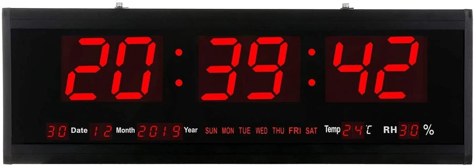 Secreshow 21.6 Inch Oversized LED Digital Wall Clock Large Display With Indoor