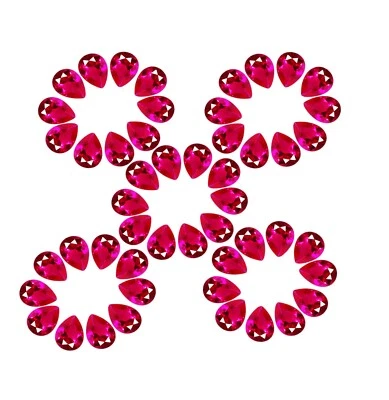 8x6 MM Natural Red Ruby 50 Pcs Lot Loose Gemstone Certified Pear Cut Gems A275 - Image 1 of 4