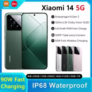 Original Xiaomi Mi 14 5G Snapdragon 8 Gen 3 IP68 16GB+1024GB 90W Fast Charging - Picture 1 of 16