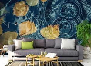 3D Blatt Wasser Q8674 Tapete Wandgemälde Fototapete Selbstklebend Kay - Bild 1 von 11