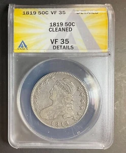 1819 Capped Bust Half Dollar ANACS VF35 Details - Picture 1 of 4