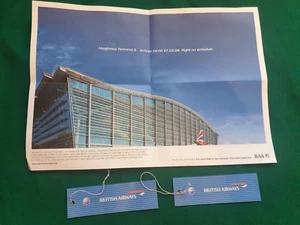 BAA TERMINAL 5 OPENING LEAFLET with 2x BA LUGGAGE TAGS - Picture 1 of 3