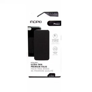 INCIPIO CASE FOR IPHONE 6 HIGHLAND PREMIUM FOLIO CARD SLOT BLACK IPH-1183-BLK - Picture 1 of 2