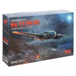 Kit modellino bombardiere tedesco seconda guerra mondiale Heinkel He 111H-20 scala 1/48 ICM 48264 - Foto 1 di 12
