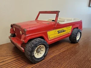 Vintage ✅ 1970'S TONKA Pressed Steel Red Jeepster ✅ Toy Metal Vehicle! - Picture 1 of 10