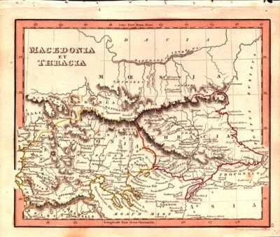 "MACEDONIA ET THRACIA" Antique original small-scale map 1835 - Image 1 of 2
