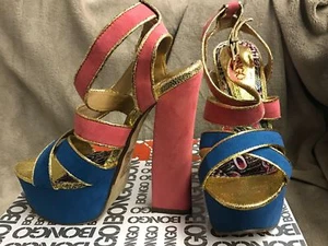 Sandalias de tacón alto para mujer Bongo azul rosa - Imagen 1 de 9