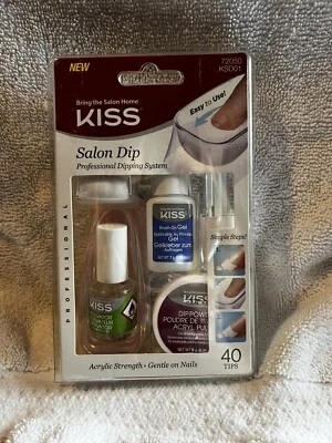 Kits de uñas profesionales de puntas francesas y puntas naturales Kiss Salon Dip - NUEVO SELLADO Foto 1 de 4