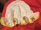 Jacquard White After Shower Towel Cap With Yellow Bias Bindings