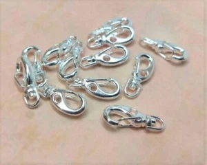 12 pcs. Silver Plated Lobster Clips Swivel Clasps for Key Ring – 22mm x 9mm - Picture 1 of 3