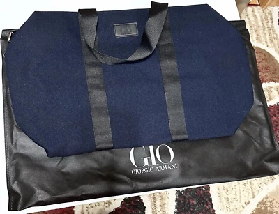 GIORGIO ARMANI ACQUA DI GIO MEN Duffle Travel Weekend Gym Shoulder Bag DARK BLUE - Image 1 of 4