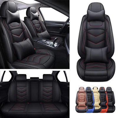 Juego completo de funda de asiento de coche de cuero PU delantera trasera para Hyundai Elantra Foto 1 de 4