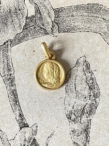 Ancien Pendentif /Médaille en plaqué or Bapteme Vierge Marie - Bild 1 von 2