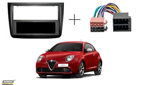 MASCHERINA + CABLAGGIO MONTAGGIO AUTORADIO ALFA MITO 2DIN - 2008 IN POI - Foto 1 di 8