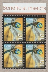 DRAGONFLY = Block of 4 defin stamps with Top Inscription Canada 2007 #2237 MNH - Picture 1 of 1