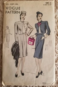 Vintage Vogue Suit 40's Career Sewing Pattern #5349 Size 14  - Picture 1 of 5