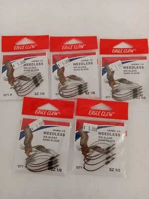 Anzuelos (5) Garra de Águila 449WA-1/0 Anzuelos de Pesca Sin Malezas Foto 1 de 2