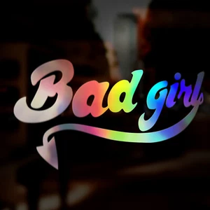 Bad Girl Devil Driver Decal Sticker Oil Slick Holographic Car Van Caravan JDM - Picture 1 of 1