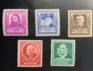 US #866-68, 870, and 874 Famous Americans - Mint OG NH VF-XF - Picture 1 of 2