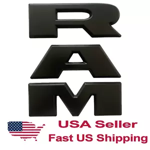 Enhanced Style with Matte Black RAM Letters Emblem Badge for RAM 1500 - Picture 1 of 3