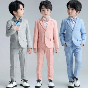 Kids Boys Suit Set Toddler Formal Tuxedo Suits Wedding PageBoy Party Dresses - Picture 1 of 23
