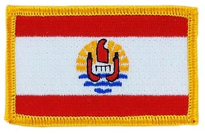 POLYNESIA FRENCH TAHITI FLAG PATCH BADGE NEW IRON ON - Picture 1 of 1