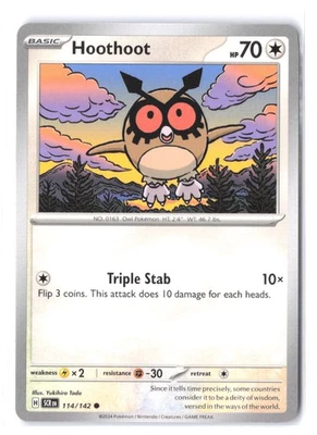 Hoothoot #114/142 SV07: Stellar Crown NM - Image 1 of 2