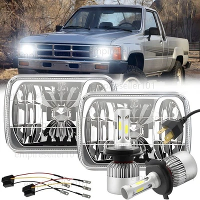 Pair 5X7" 7x6 inch Rectangle LED Headlight DRL fit for Toyota Pickup Truck 4X4WD - Image 1 of 4
