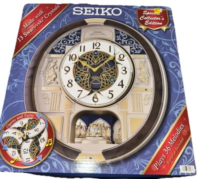 Seiko Melodies in Motion Collectors Clock 13 Swarovski Crystal Plays 30 Melodies - Image 1 of 4