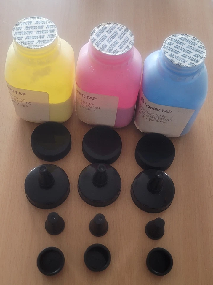 Yellow Cyan Magenta Toner Refill ONLY OKIDATA OKI C110 C130 MC160N Color Printer - Image 1 of 1