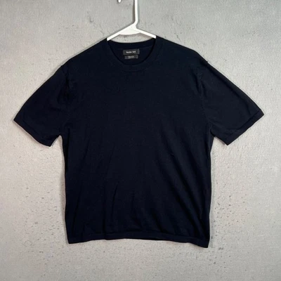 Camiseta de algodón negra Massimo Dutti para hombre talla grande Foto 1 de 4