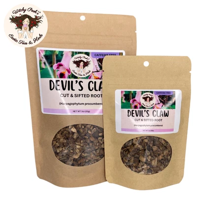 Té de garra del diablo de Witchy Pooh - raíz cortada y tamizada, sin cafeína Foto 1 de 4