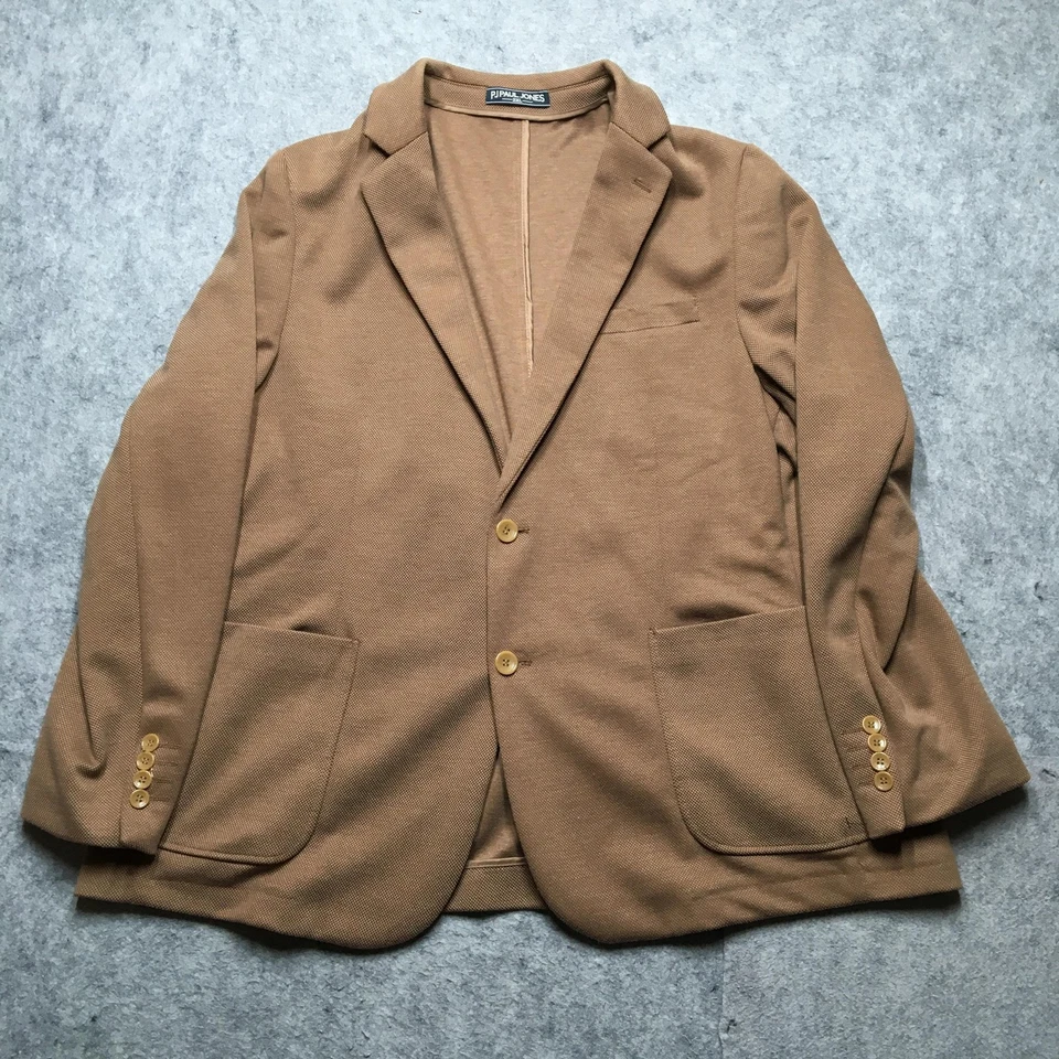PJ Paul Jones Blazer Mens 2XL Brown Knit Sport Coat Casual Stretch Jacket - Image 1 of 4