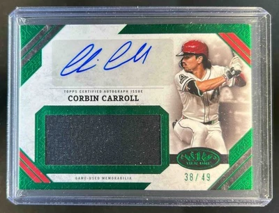 2025 Topps Tier One Corbin Carroll Auto Jumbo Jersey #38/49 Diamondbacks - Image 1 of 2