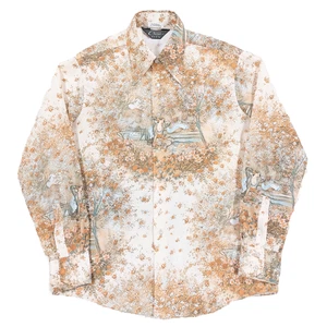 Camisa Discoteca Vintage Años 70 Chemise Et Cie Grande, Arte Clásico Pintura Floral - Imagen 1 de 14