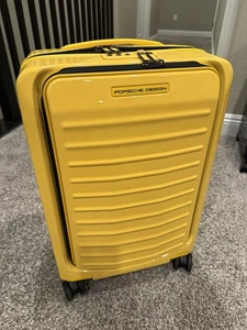 NEW 22" Bric's Porsche Designs 911 Suitcase Carry-on Racing Yellow USB TSA - Picture 1 of 7