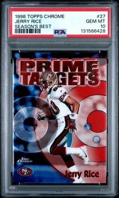 1998 Topps Chrome #27 Jerry Rice Season's Best PSA 10 - Image 1 of 2