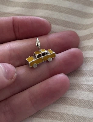 Berloque de táxi Thomas Sabo prata esterlina 925 e esmalte amarelo Nova York RARO - Imagem 1 de 4