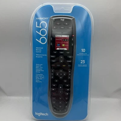 LOGITECH HARMONY 665 UNIVERSAL ADVANCED REMOTE CONTROL BLACK FACTORY SEALED NEW - Image 1 of 4