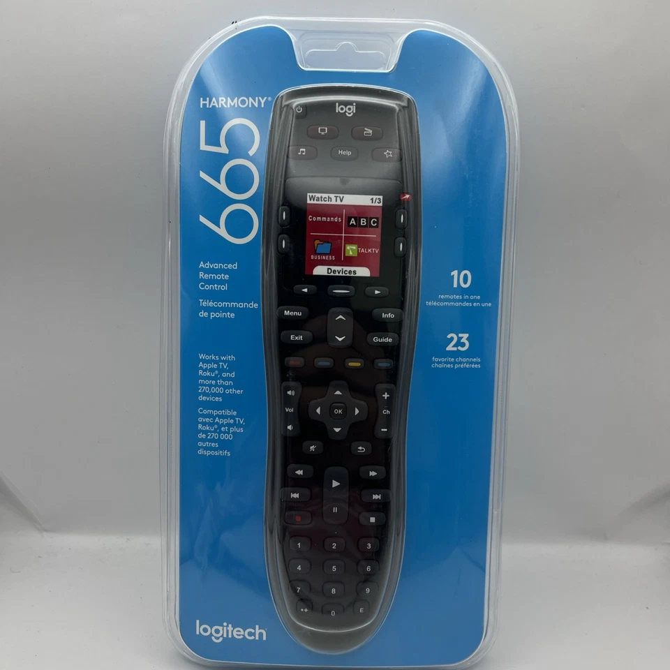 LOGITECH HARMONY 665 UNIVERSAL ADVANCED REMOTE CONTROL BLACK FACTORY SEALED NEW - Image 1 of 4