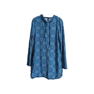 Vestido de natación Aqua Et Sol con capucha y bolsillos borlas azul/blanco talla M Foto 1 de 4