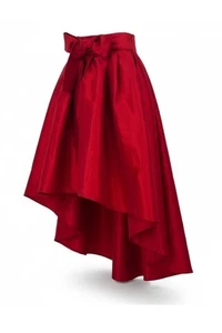 Falda Alta Luna Roja Alta Baja Lazo Cintura Cóctel Fiesta Grande L Elastizada Vacaciones - Imagen 1 de 5